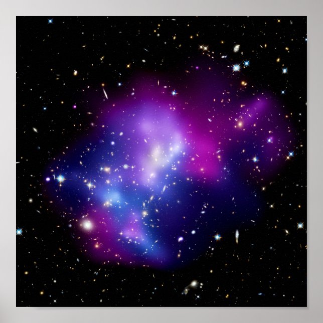 Poster Galaxy Cluster MACS J0717 Foto do Espaço Exterior (Frente)