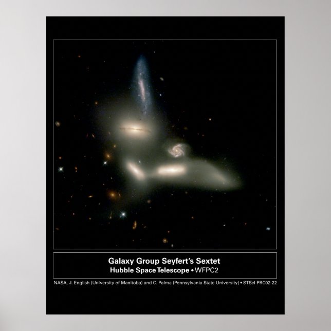 Poster Galaxy Group Sextet Hubble Telescope (Frente)