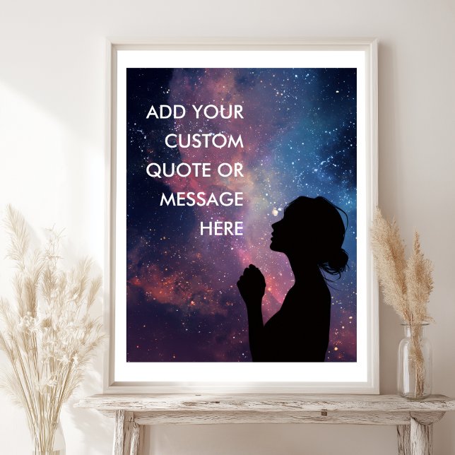 Poster Galaxy Inspirational-Create Your Own Motivational  (Galaxy Woman Inspirational-Create Your Own Motivational Poster)