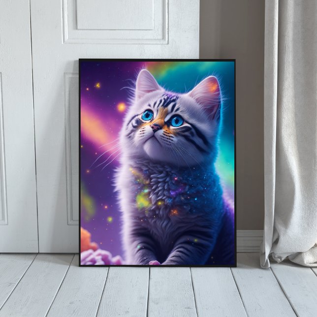 Poster Galaxy Katze Digitaler Ai generated (Criador carregado)