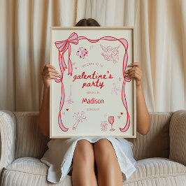 Poster Galentine's Day Party Downloadable Welcome 