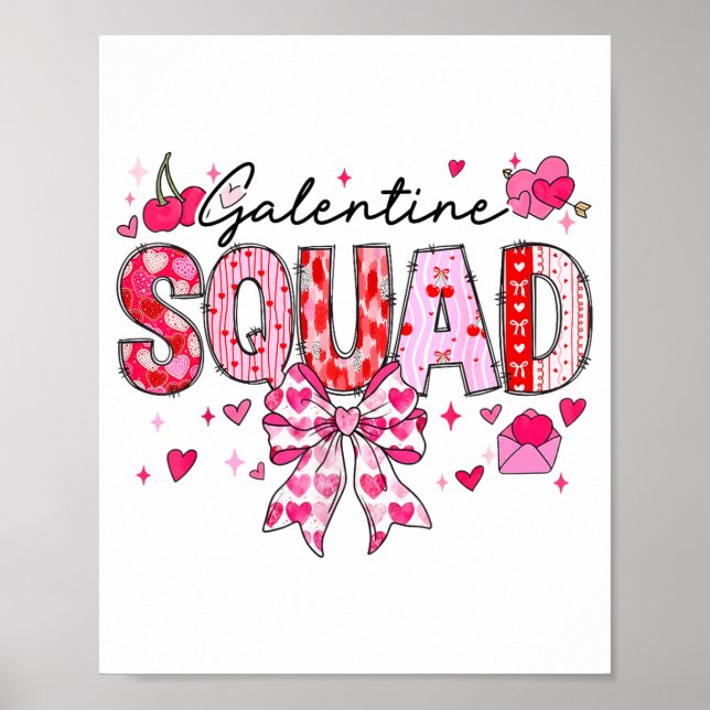 Poster Galentines Day Women Galentines Squad Funny Valent (Frente)