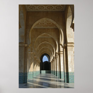 Poster Galeria da arcada na mesquita de Hassan II,