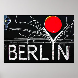 Poster Galeria da zona leste, muro de Berlim, arame