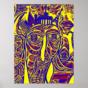 Poster Galeria da zona leste, muro de Berlim, arte