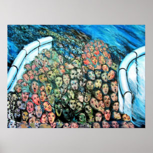 Poster Galeria da zona leste, muro de Berlim, escape