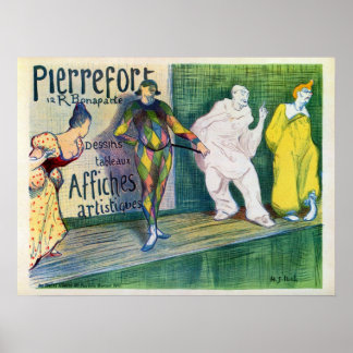 Poster Galeria de arte francesa e palhaços de Vintage