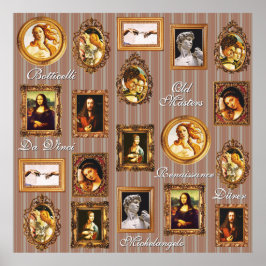 Poster Galeria de Arte Renascentista Beige Mocha Mousse S