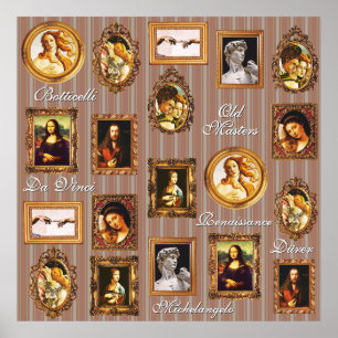 Poster Galeria de Arte Renascentista Beige Mocha Mousse S