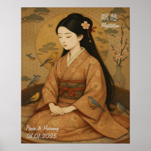 Poster Galeria de Meditação de Zen Estética Personalizada