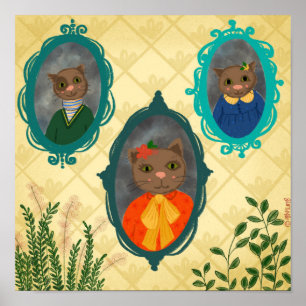 Poster Galeria do retrato do escritório domiciliário do