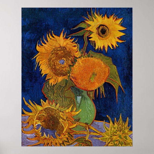 Poster Galeria Vincent van Gogh Seis GirassóisHD Arte fin (Frente)