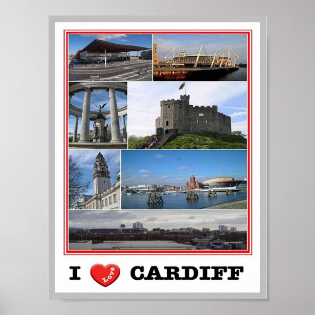Poster Gales - Cardiff - I Love - (Frente)