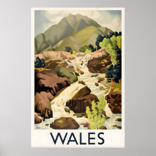 Poster Gales Grã-Bretanha Cartaz de Viagem Antigo Arte Pe
