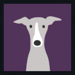 Poster Galgo Grego, Galgo Grego italiano ou Cão Beijo<br><div class="desc">Desenho de desenho animado de uma cinza e de um cão branco Greyhound. Um poster divertido para quem ama Greyhounds,  Greyhounds italiano ou Whippets. Visite o Doodle World de Jenn para ver as mais bonitas artes animais e ilustrações do amante de animais de estimação.</div>