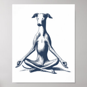 Poster Galgo Italiano Whippet Iggy Meditar Lótus Yoga