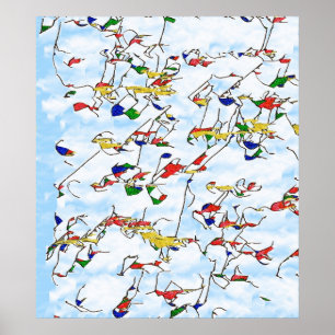 Pôster Galhos de conexão em cascata