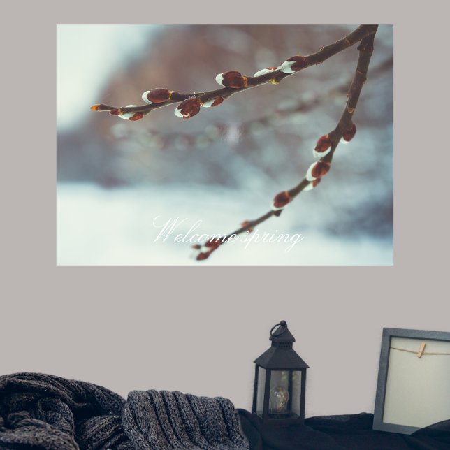 Poster Galhos salgueiros espinhosos com coletores no fina (Criador carregado)