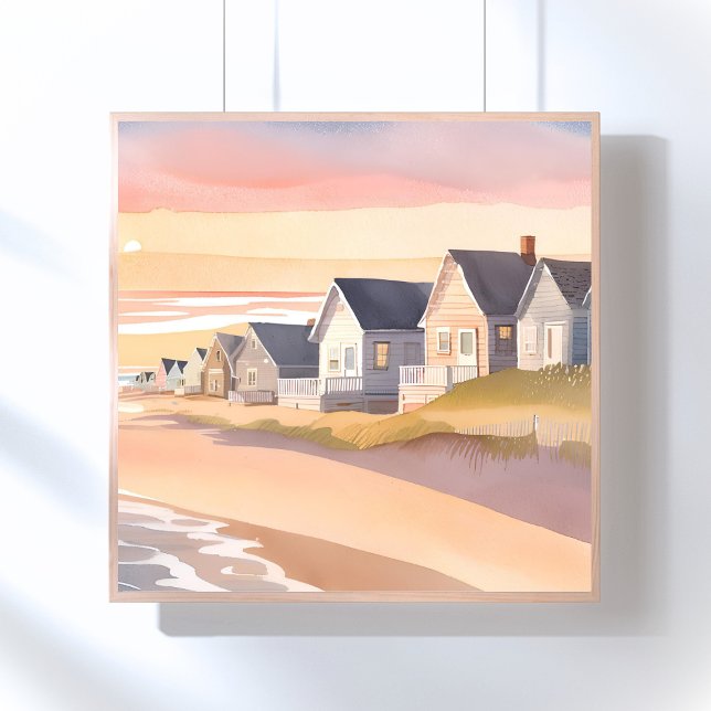 Poster Galilee by the Sea | Rhode Island Beach Watercolor (Criador carregado)