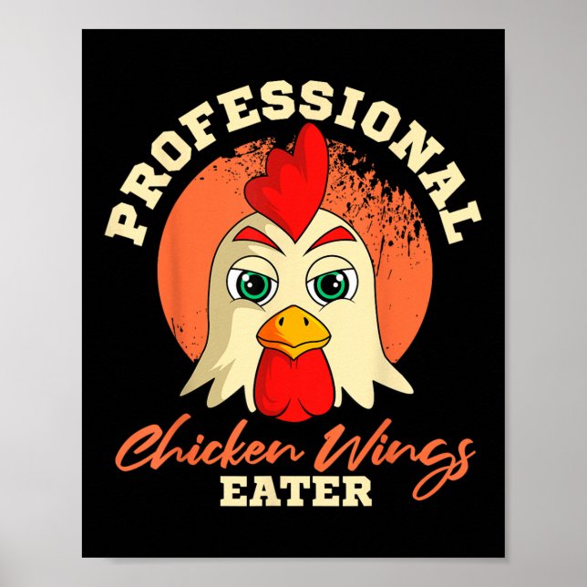 Poster Galinha Asas Comem Retro Vintage Barbeque Buffalo (Frente)
