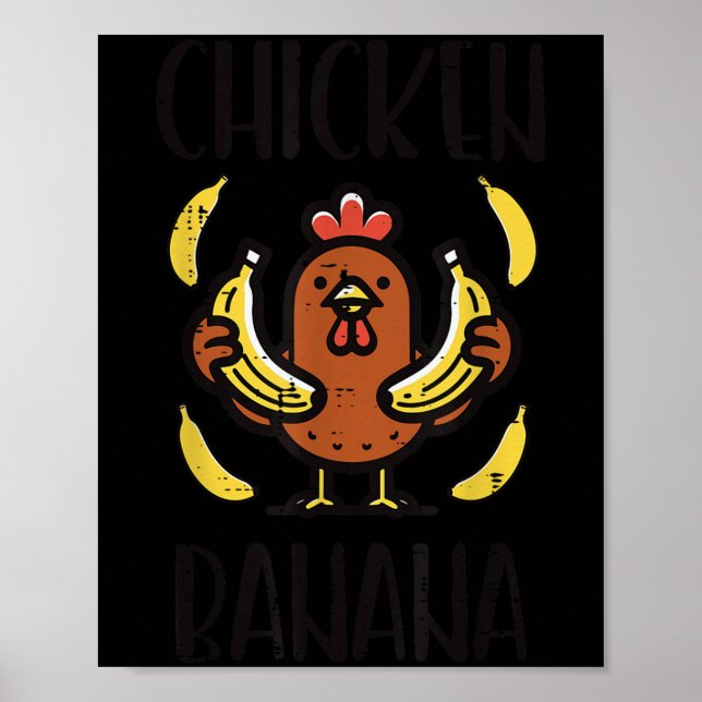 Poster Galinha Banana Bonita Fruta Canções Bonitas Crianç (Frente)