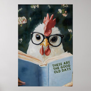 Poster Galinha Caprichosa Lendo Estes São os Bons e Velho