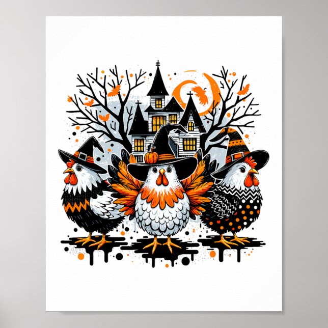 Poster Galinha do Dia das Bruxas (Frente)