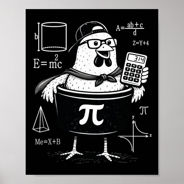 Poster Galinha Engraçada Calculadora de Suporte de Panela (Frente)