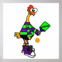 Galinha Engraçada Jogando Pickleball