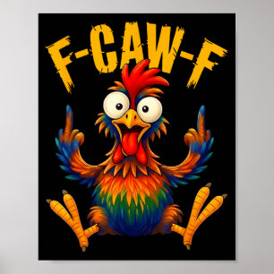 Poster Galinha Frango Ave Engraçado Galo Cute Caw