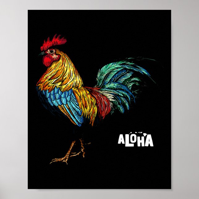 Poster galinha-galo hawaii aloha hawaiian 157 (Frente)