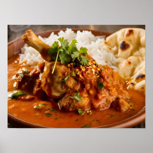 Poster Galinha Indiana Tikka Masala Curry Meal (Frente)