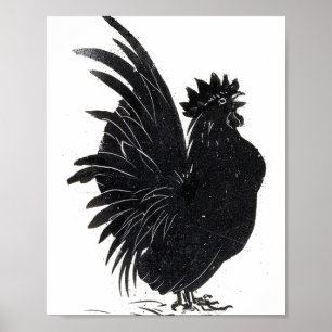 Poster Galinha Preta Engraçada Vintage