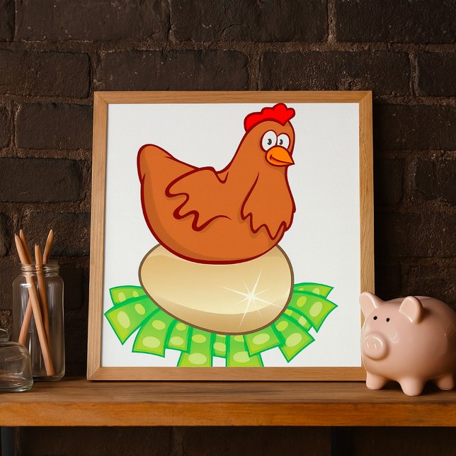 Poster Galinha Sobre Um Ovo Dourado (Criador carregado)