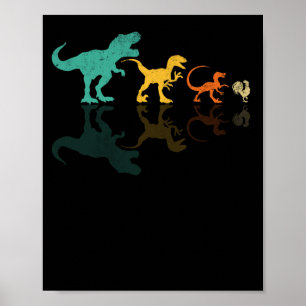 Poster Galinha Velociraptor do Dinossauro T Rex Evolution