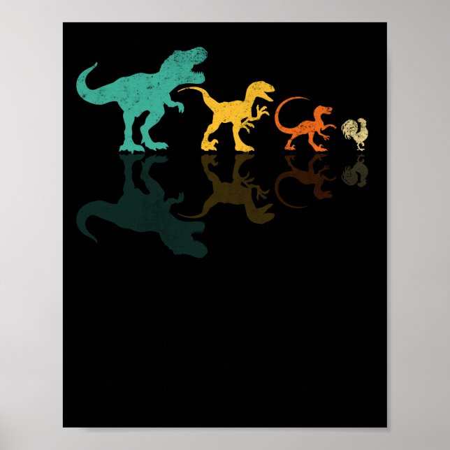 Poster Galinha Velociraptor do Dinossauro T Rex Evolution (Frente)