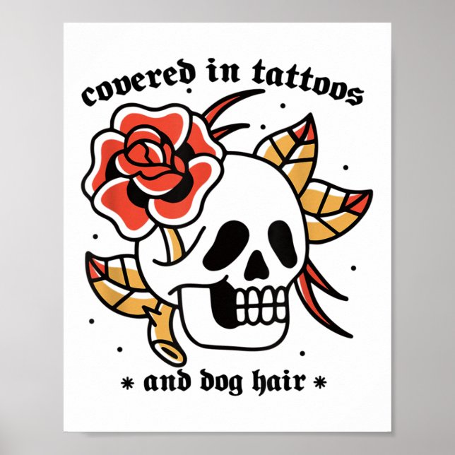Poster Galinhas Cobertas Em Tatuagens E Cabelo De Cão Tra (Frente)