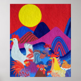 Poster Galinhas e Galos