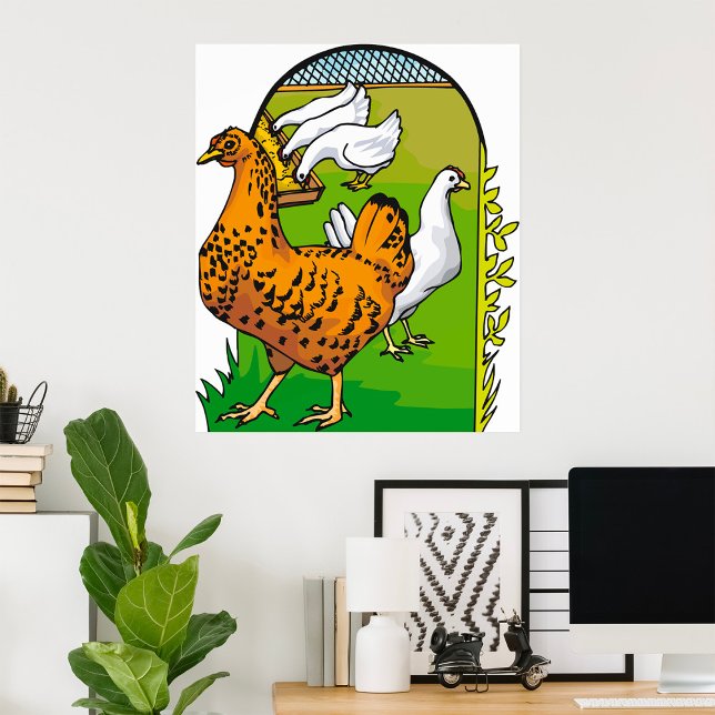 Poster Galinhas fazendas (Criador carregado)