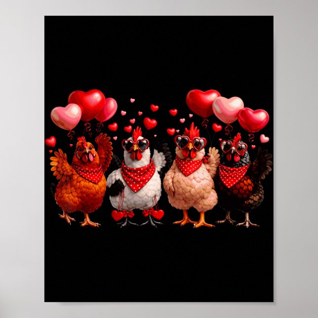 Poster Galininhas Engraçadas E Fazendas De Animais Felize (Frente)
