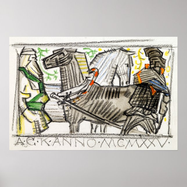 Poster Gallen-Kallela - Poesia, Rascunho, Excelente-Kalev (Frente)