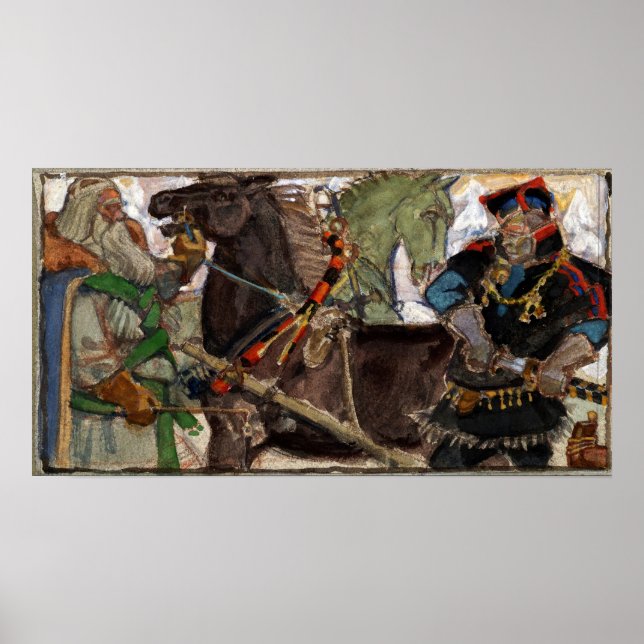 Poster Gallen-Kallela - Poetry Draft, Excelente-Kalevala (Frente)