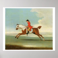 Galloping Racecavalo e Jockey montado em vermelho