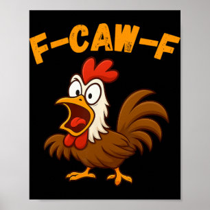 Poster Galo de desenho animado engraçado galinheiro humor