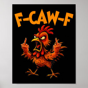 Poster Galo Engraçado Passaro F Caw F Galinha Domadora