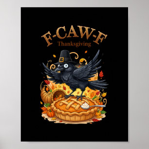 Poster Galo Frango Dia de Ação de Graças F-caw-f Peru Hom