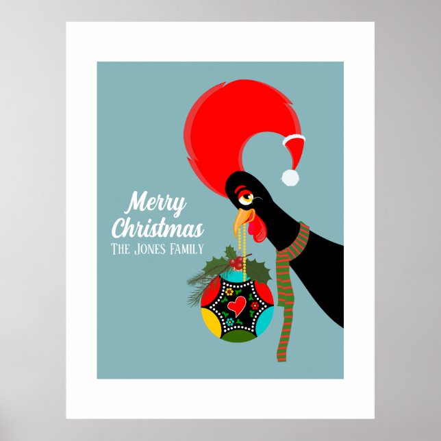 Poster Galo Português e bálsamo de Natal Holandês (Frente)