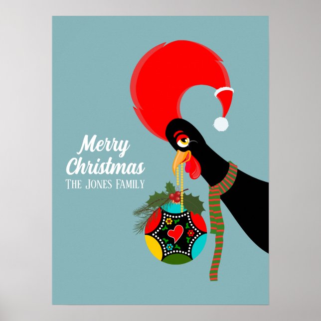Poster Galo Português e bálsamo de Natal Holandês (Frente)