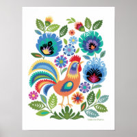 Galo Rooster & Flores em Branco, Folclore Polonês