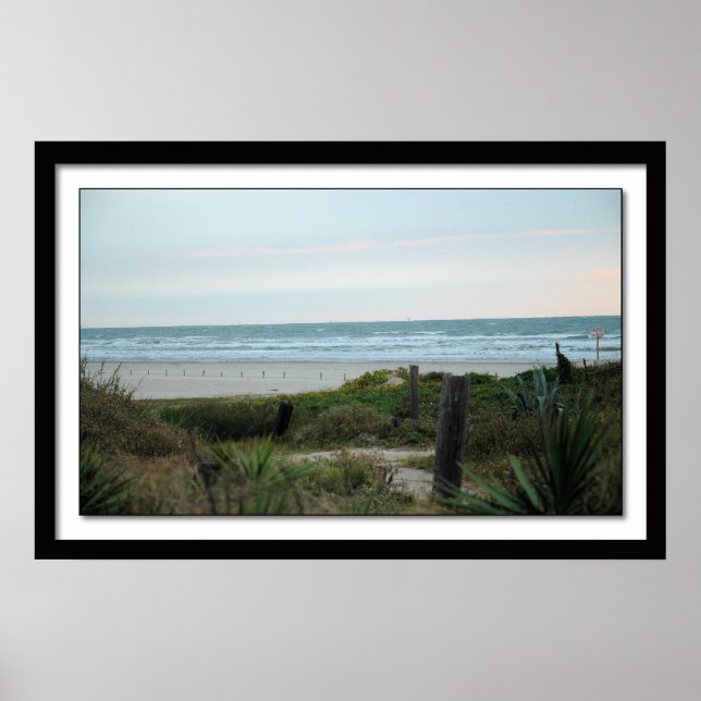 Poster Galveston Beach Perto do Sunset (Frente)